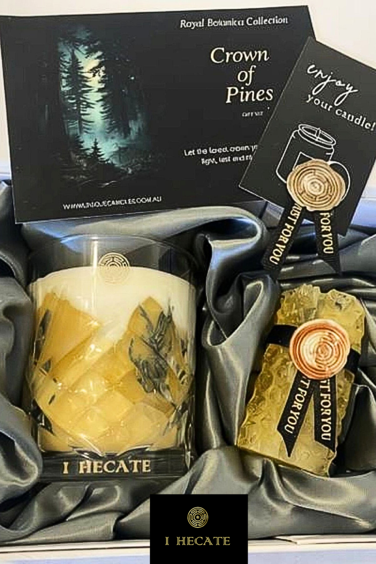 Candle with packaging and branding in a box